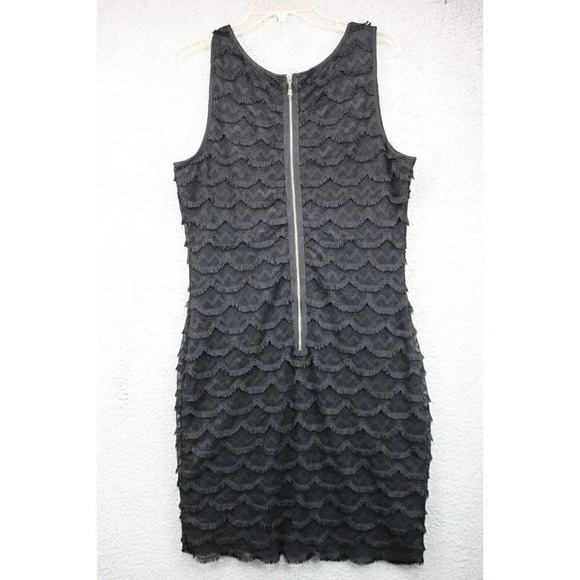 Guess Black Label Sheath Bodycon Dress-Black Lace-Size 14-Sleeveless-Lined - Picture 7 of 9